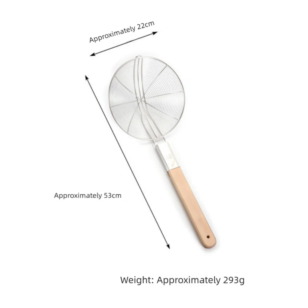 جديد 20/22 سنتيمتر مصفاة كبيرة الفولاذ المقاوم للصدأ مقبض خشبي الغذاء تصفية ملعقة غربال ملعقة أواني المطبخ
