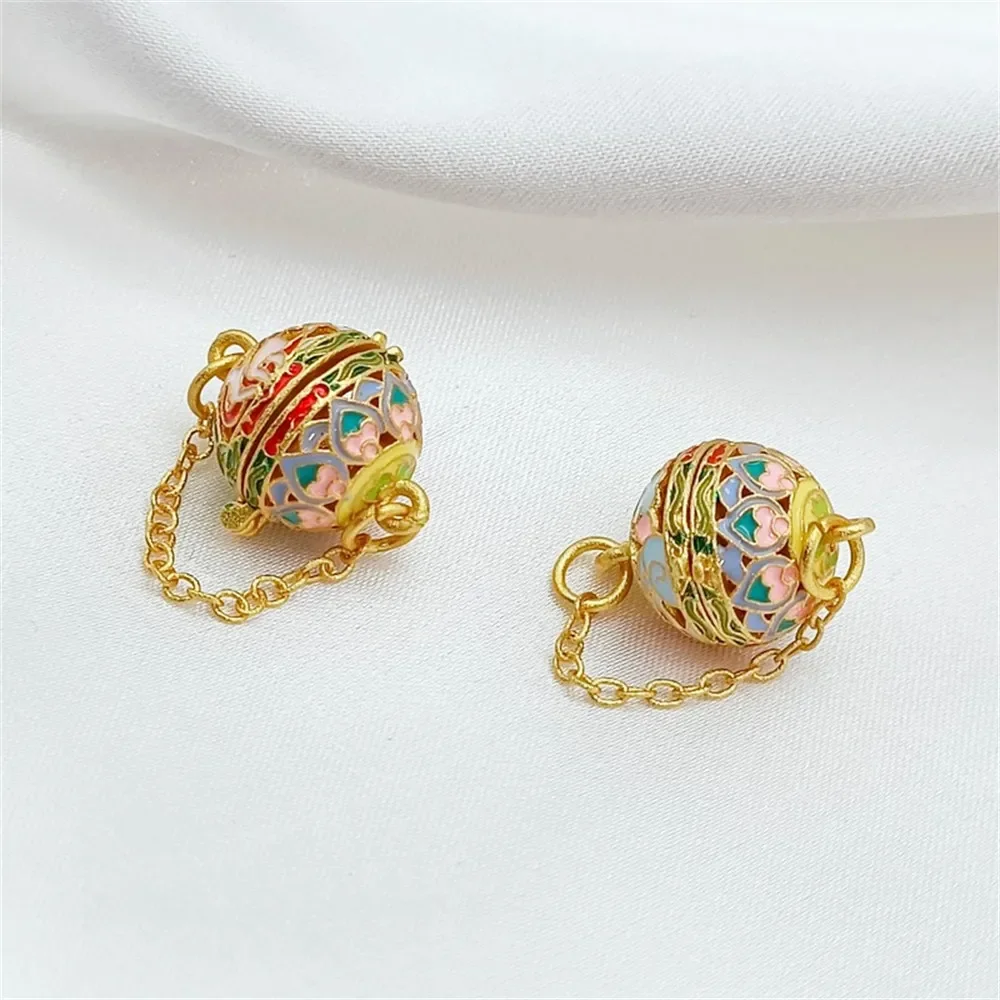 قلادة كيس بسبعة ألوان من الذهب الرملي عيار 18 قيراط، قلادة مصنوعة يدويًا، إكسسوار قلادة قابل للفتح #4