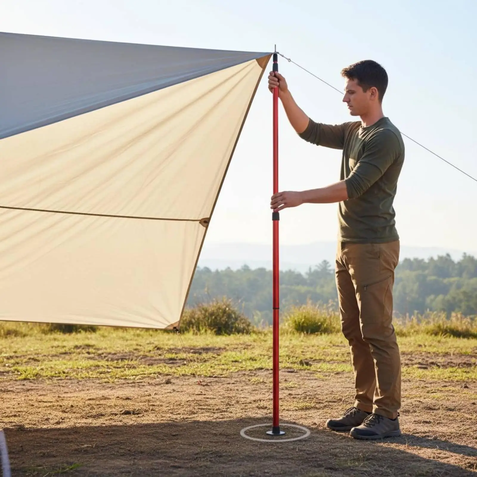 Adjustable Aluminum Tent Pole Set Telescopic Design Twist Lock Mechanism Camping Tarp Support Rods for Canopy Awning Picnic