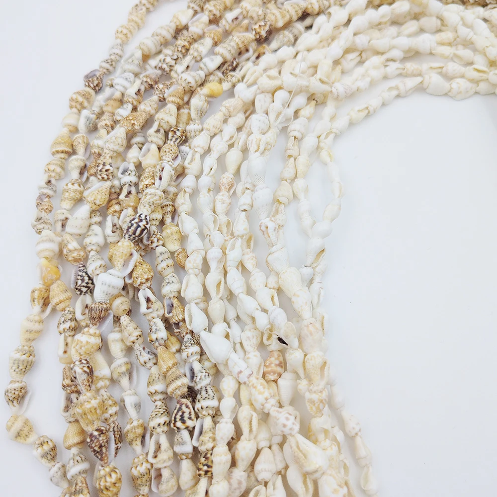 8-12MM Naturalny naszyjnik z muszli 150CM Długie koraliki z muszli ślimaka Biżuteria DIY Naszyjnik Bransoletka Akcesoria Dom Akwarium Krajobraz
