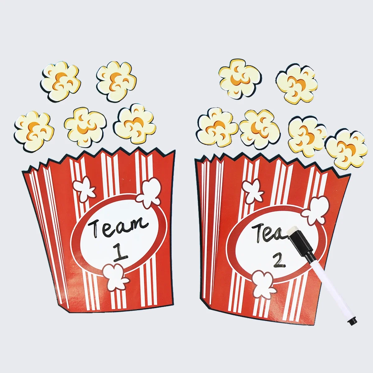 Cartoon Popcorn Magnetic Sticker Toy Learning English For Board Games Props Group Teams PK Early Educational Teaching Aids