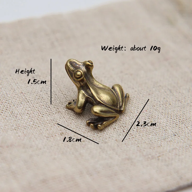 تماثيل ضفدع صغير من النحاس قديمة يدوية حيوان علجوم إكسسوارات مكتب ديكور منزلي حرف يدوية ديكور حيوانات الشاي - 6