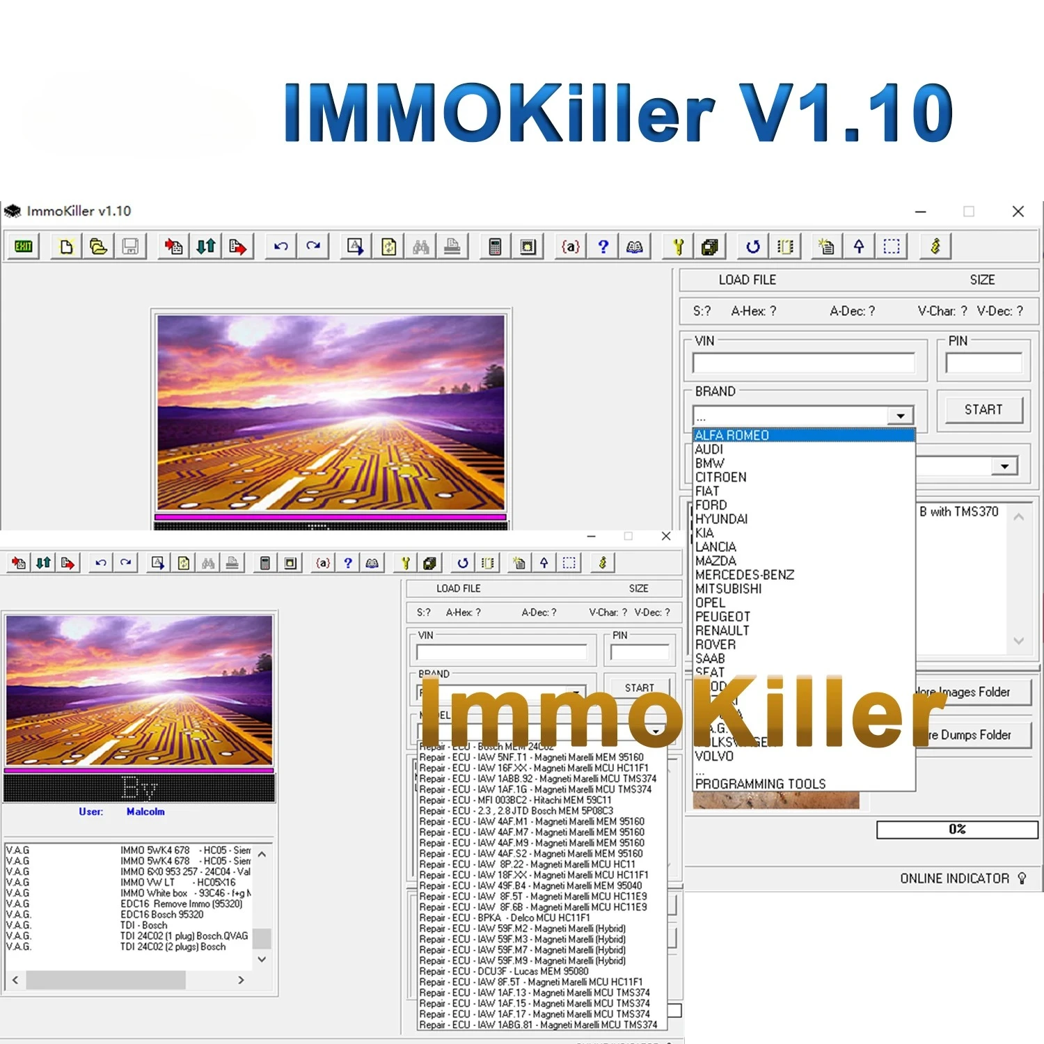 

ImmoKiller V1.10 Новое программное обеспечение IMMO Off v1.1 Immo Killer ECU Programmer Инструмент для ремонта автомобилей Пройдено добродетель иммобилайзера