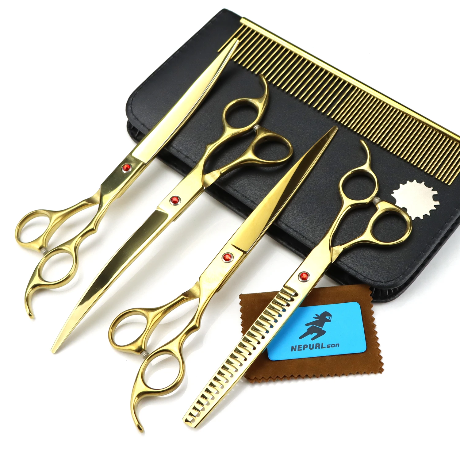 8 inch pet hairdressing scissors setstainless steel set high class pet scissors