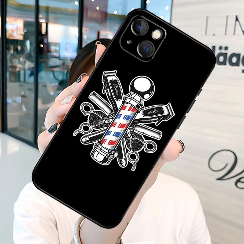 Hairdresser Barber Scissors Phone Case For iPhone 12 11 13 14 15 16 Pro Max Plus Silicone Cover For iPhone XR X XS Max