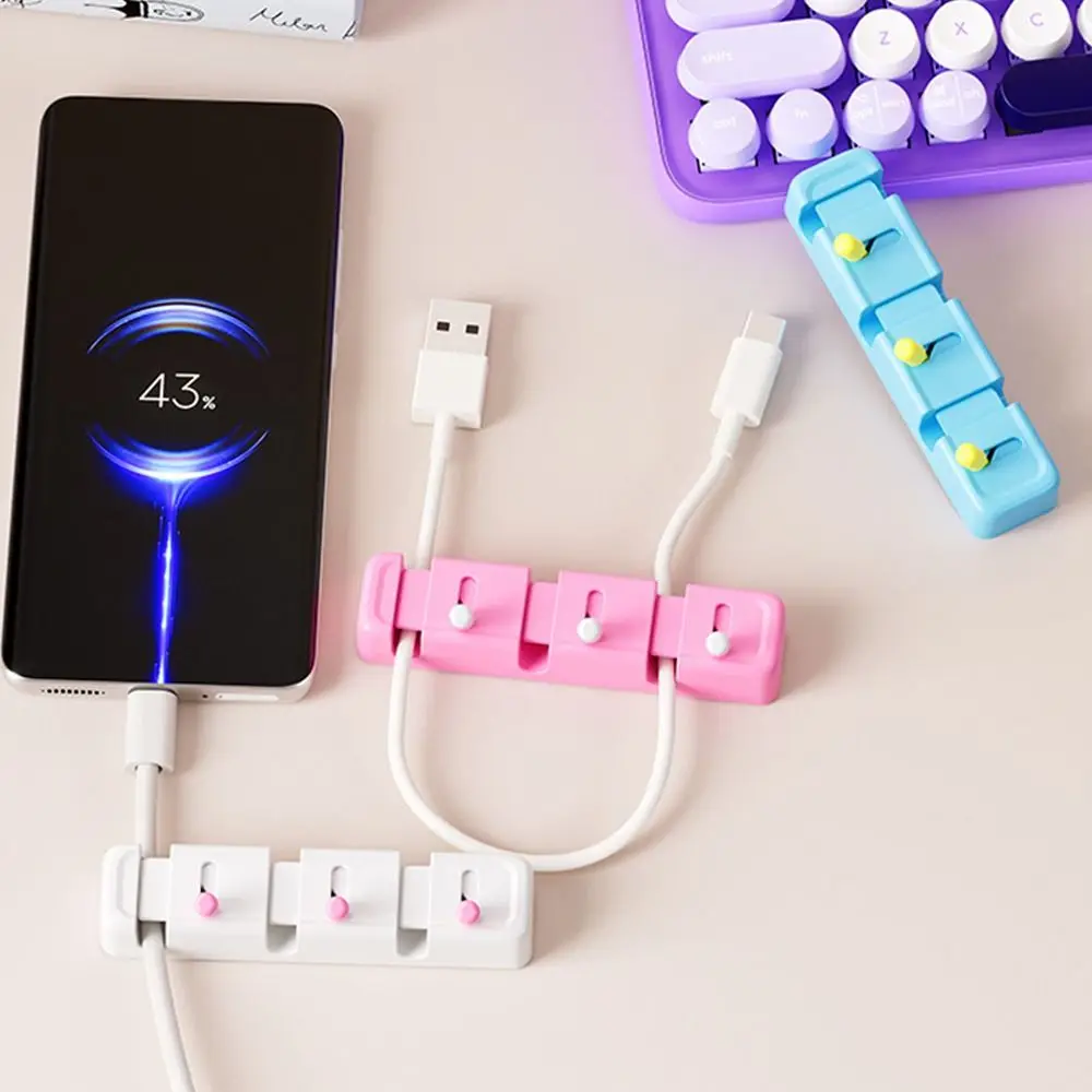 Portable Cable Organizer Wall-mounted Data Cable Storage Tool Charging Cable Storage Hook Lever-type Phone Data Cable Holder