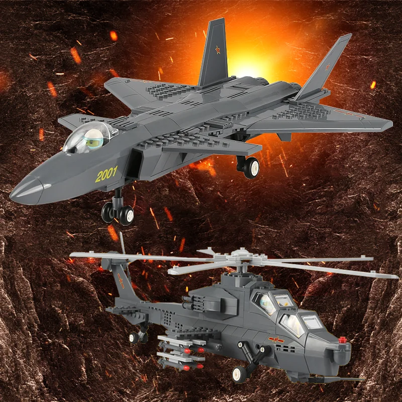 

Building Blocks F15 Eagle J20 Aircraft V22 Osprey Fighter Model Kit Plane Helicopter Gunships SR71 Blackbird Toys for Kids