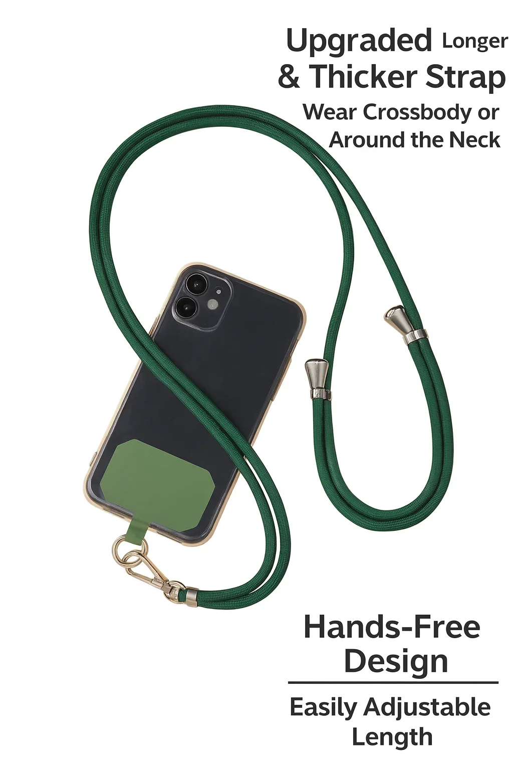 Hands-Free Phone Lanyard: Adjustable Longer & Thicker Crossbody/Neck Strap - Universal Mobile Accessory