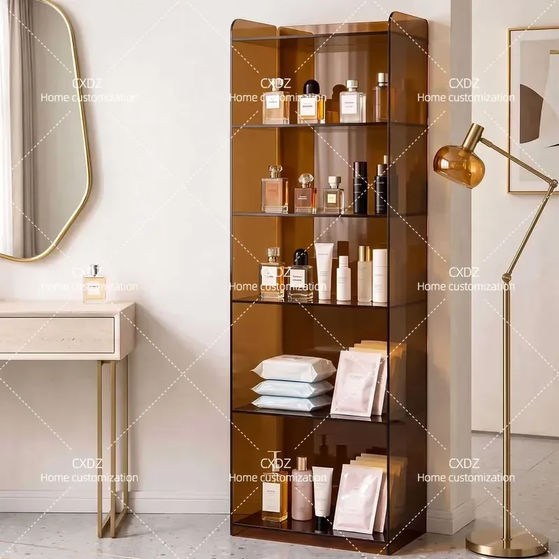 Acrylic Brown Multi Layer Storage Rack Installation Free Bathroom Toilet Organizer Perfume Display Shelf Countertop Stand