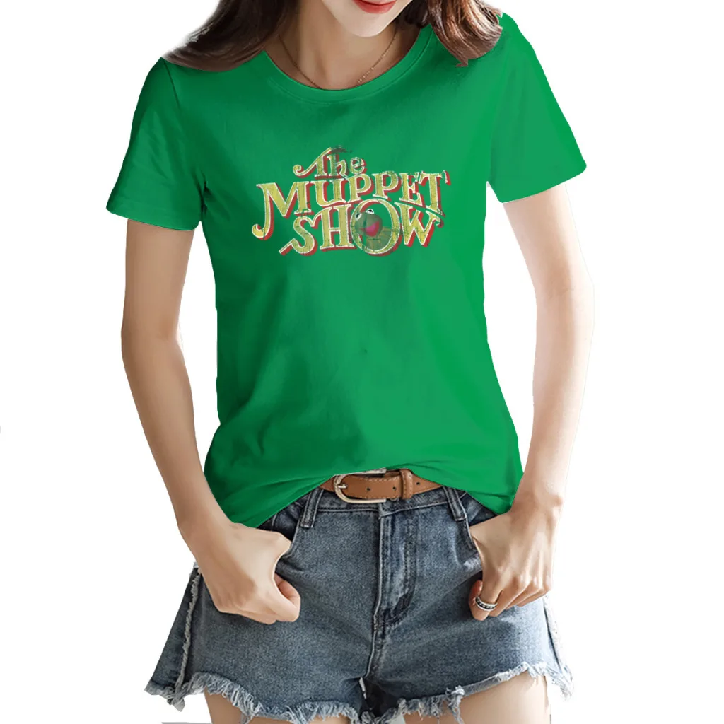 

Vintage Muppet Show Women's Creative Luxury, High-Quality Summer Printed T-Shirt, Loose Casual Cotton, Round Neck Short Sleeve