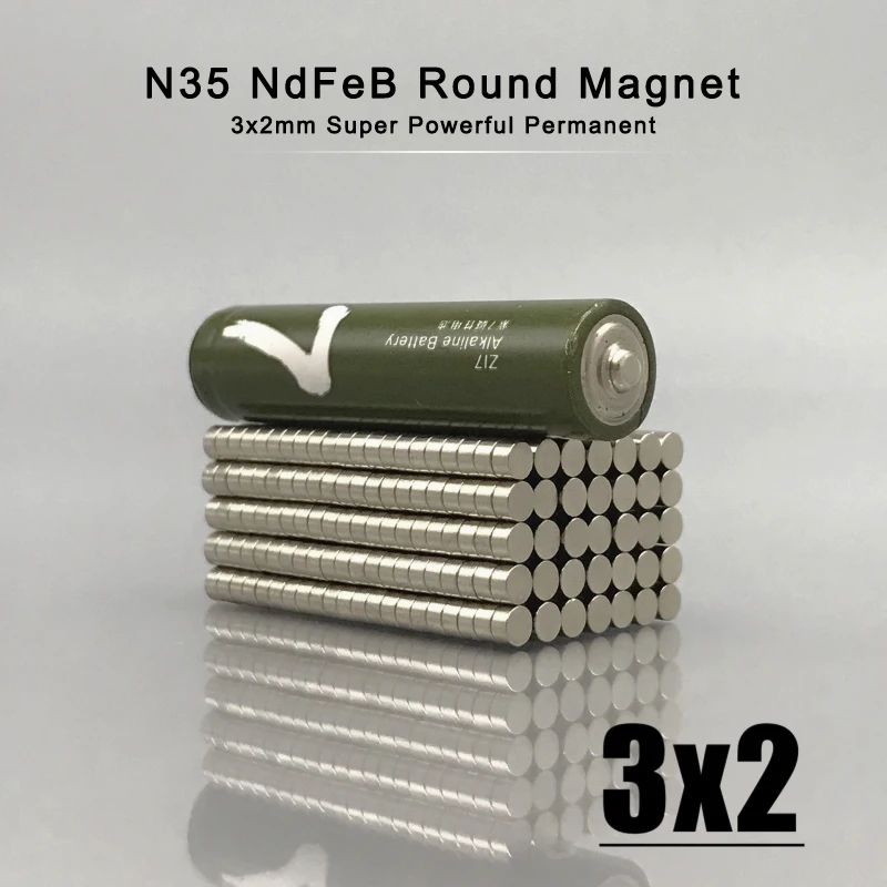 100~5000Pcs 3x2 Mini Small Round Magnets N35 3*2mm Neodymium Magnet Dia 3x2 Permanent NdFeB Strong Powerful Magnets 3mm*2mm