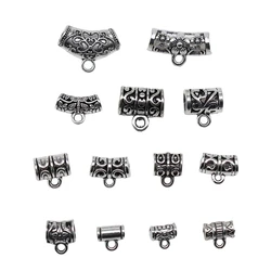 20pcs Antique Silver Color Necklace Clasps For DIY Jewelry Findings Accessories Hanging Head Connector Bail Beads