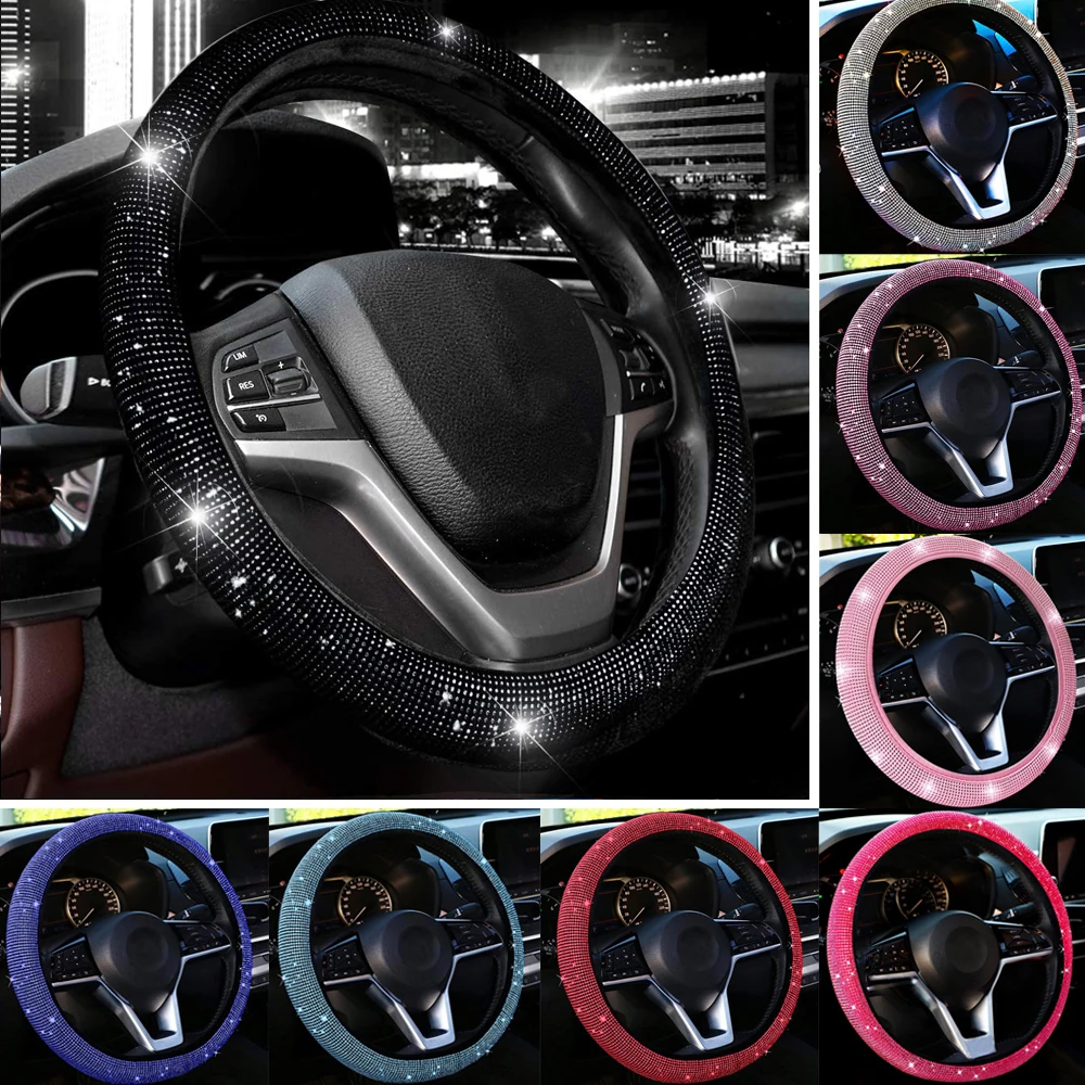 Car Rhinestones Steering Wheel Cover For Peugeot 508 207 307 407 3008 206 2008 208 sw 308 107 301 408 5008 4008 Rifter Traveller