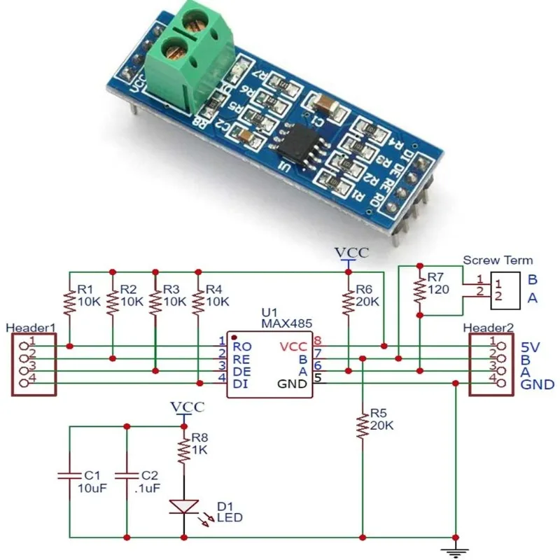 5/10 szt. Moduł MAX485 RS-485 TTL Konwerter na RS485 MAX485CSA dla Mikrokontrolera Arduino MCU Akcesoria do Rozwoju — zdjęcie produktu 6