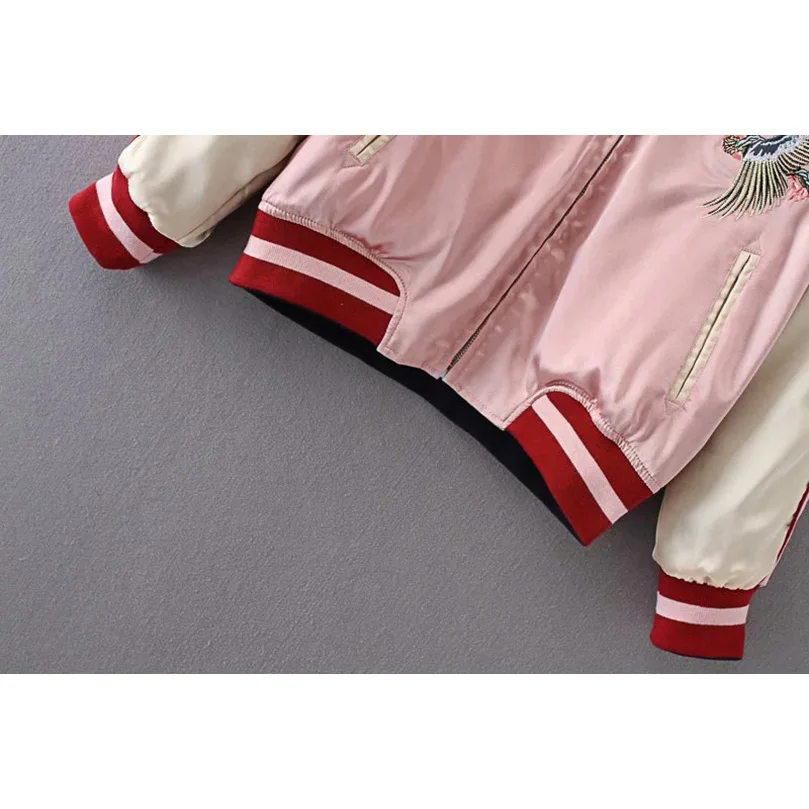 Chaqueta Bomber de béisbol de satén Sukajan con bordado de tigre para mujer, abrigo femenino Harajuku japonés, ropa para niñas Sukajan 2024, primavera Z1