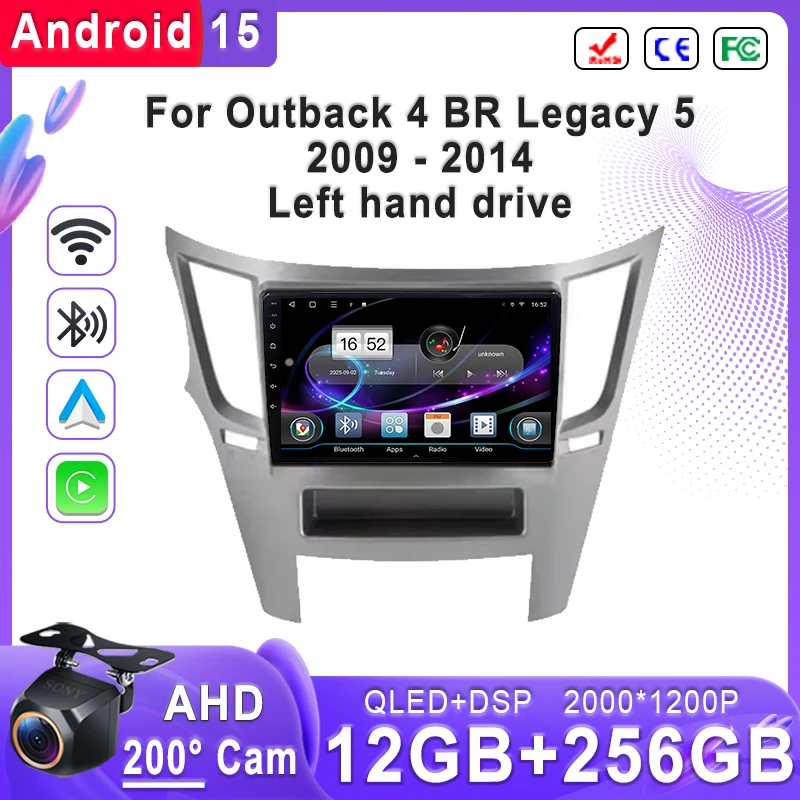 

Plug and Play For Subaru Outback 4 BR Legacy 5 2009 - 2014 Left hand Android 15 2K Incell Screen Stereo Head Unit GPS Navigation
