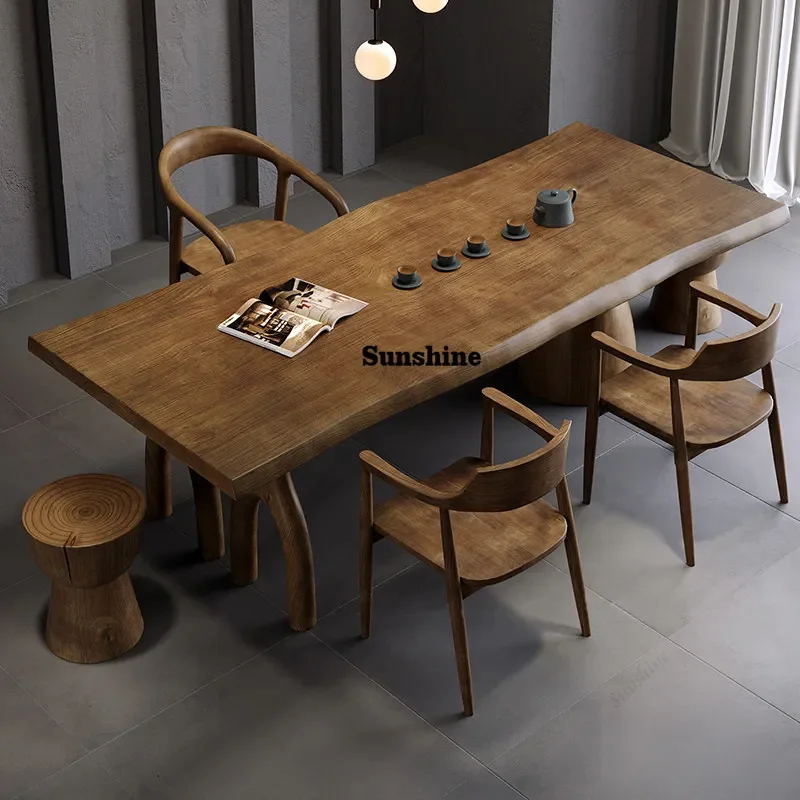 

Solid wood tea table high-end balcony tea table integrated small deskTJ