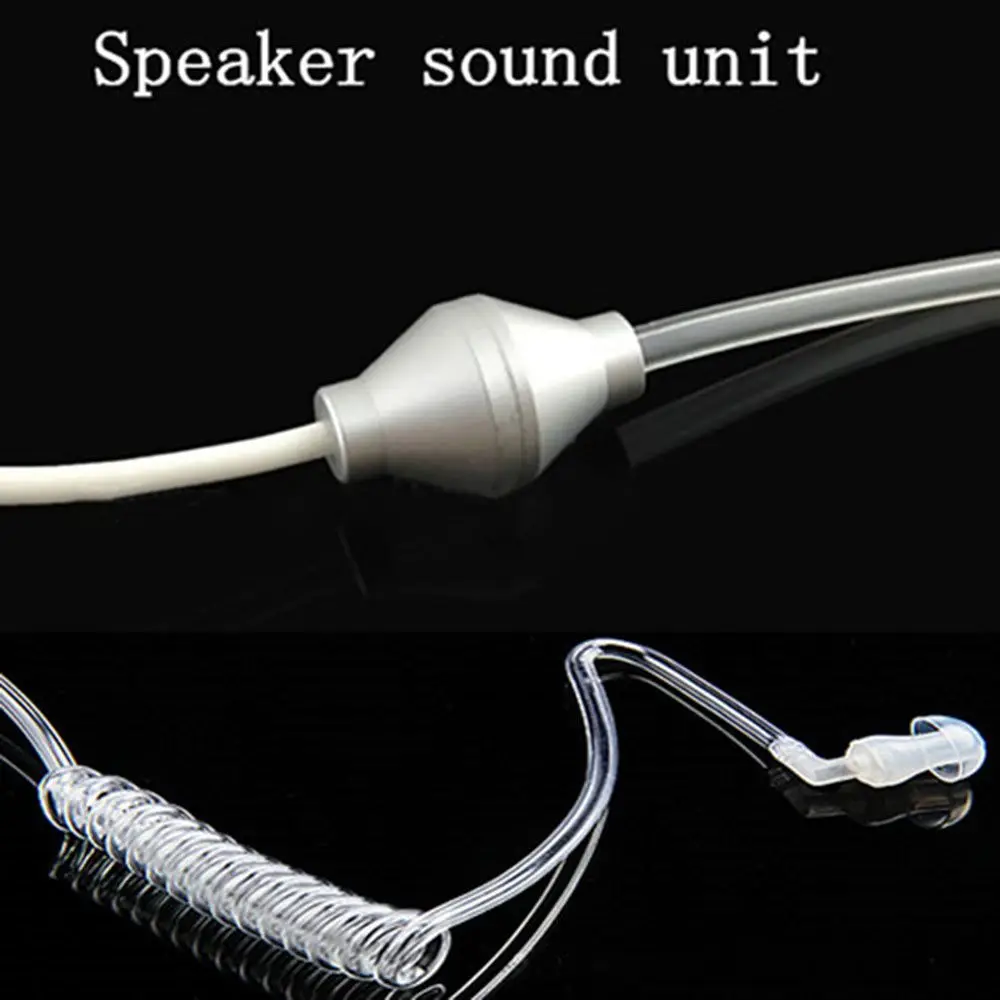 

Monitor Walkie Security Anti Radiation Single Stereo Mobile Phone with Air Pipe 3.5mm Spring Earphone Headset Earbuds Earpiece