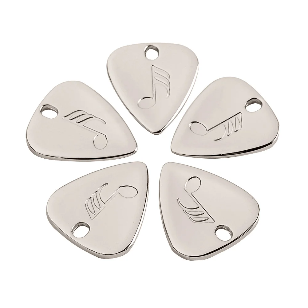 

Alloy Durable Metal Guitar Pick Teardrop Shape Classic Musical Symbol Engraved Smooth Non-Slip Plectrum for Acoustic Classical