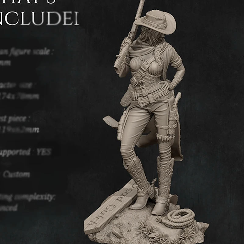 23cm-the-gunslinger-3d-print-model-kit-unassembled-unpainted-custom-jigsaw-puzzle-gk-figure