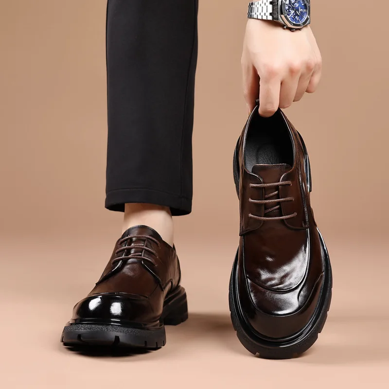

Genuine Leather Business Dress Leather Cowhide High Quality Men's Shoes Men Single Shoes