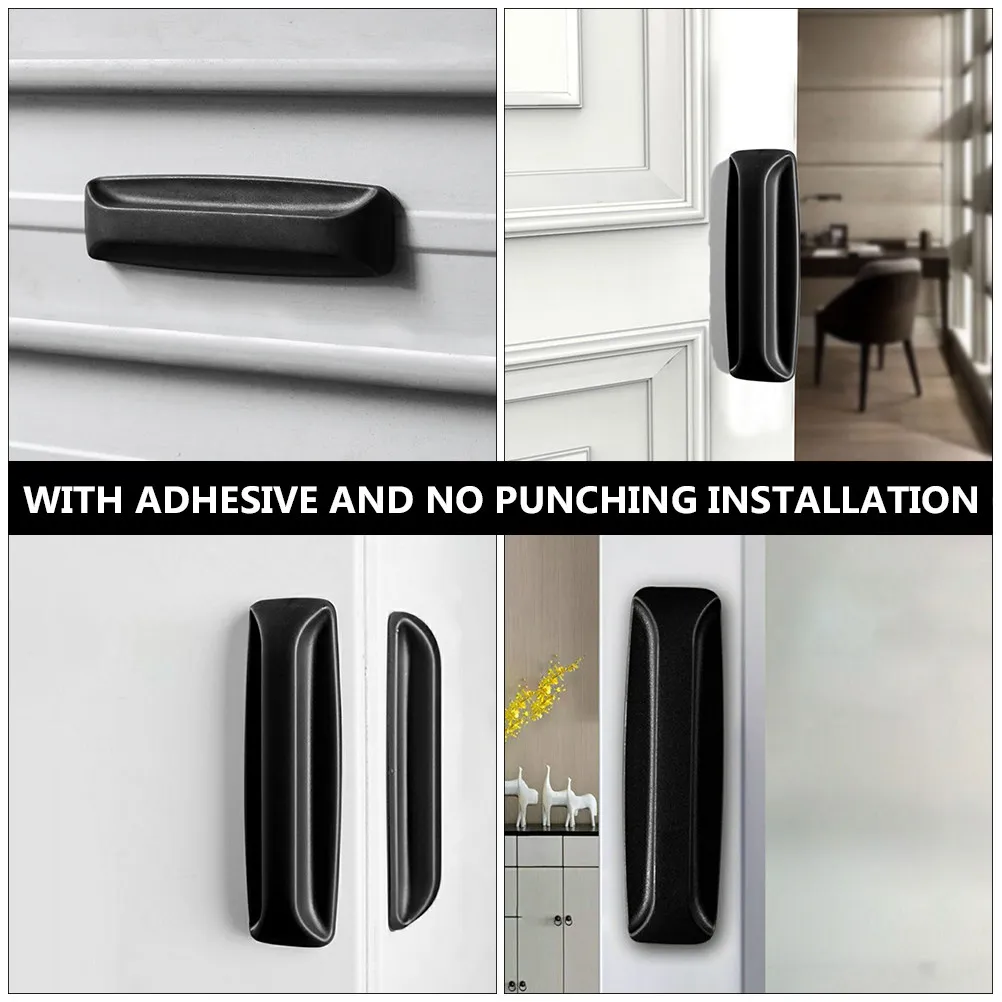 2Pcs Stronger Milder PP Adhesive Cabinet Handles Self-Stick Door Knob Drawer Pulls for Kitchen Cabinets Wardrobes Closets