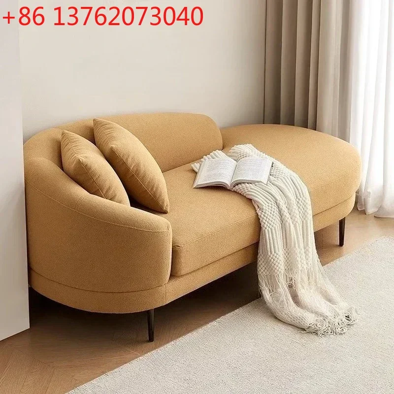 

Sofas Furniture Luxurious 180cm Yellow Lamb Wool Velvet Chaise Lounge Living Room Bedroom Single Sofa Bed Couch Sofa Furniture