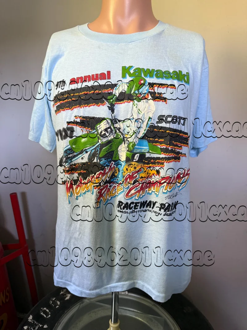 

Summer Kawasaki Men's Round Neck Short Sleeved T-shirt 3D Printed Quick Drying Sweat Absorbing Men's and Women's Top