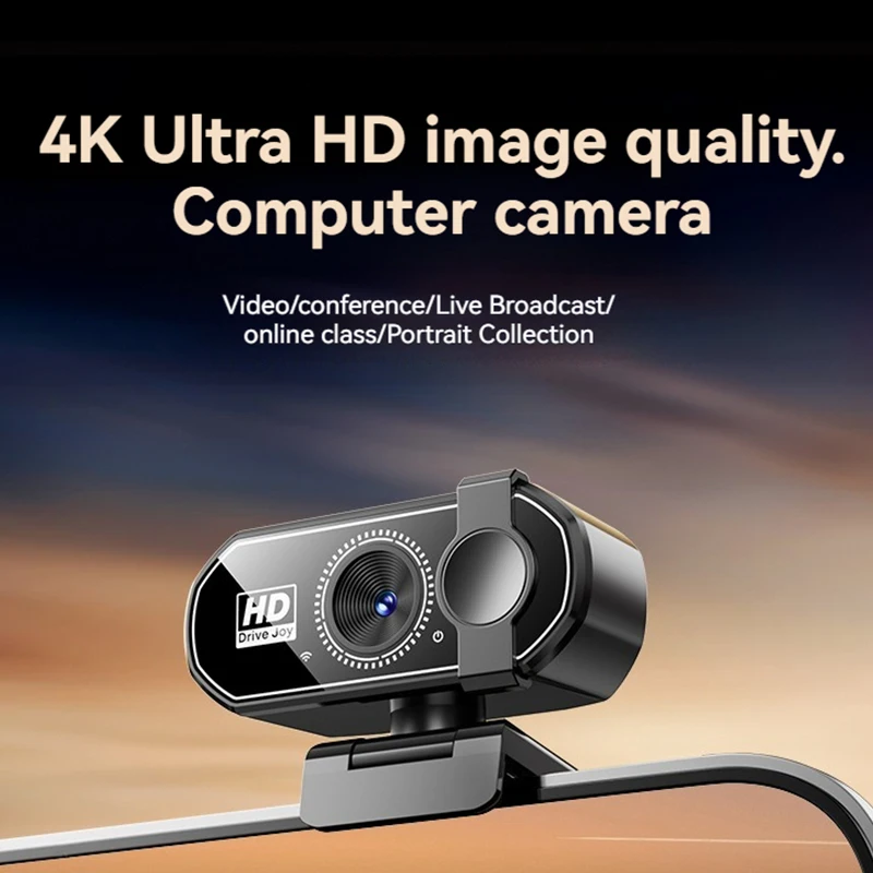 كاميرا ويب USB 4K HD كاميرا ويب صغيرة لأجهزة الكمبيوتر المحمول كاميرا ويب ميكروفونات مزدوجة لمكالمات الفيديو يوتيوب تكبير 2K كاميرا ويب USB #4