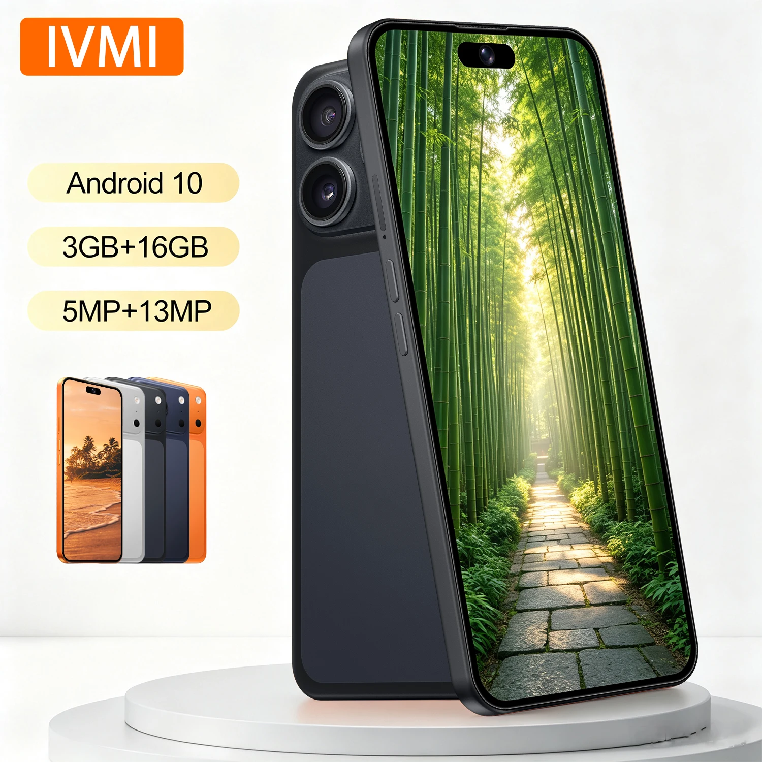 هاتف IVMI 17Pro Max الإصدار العالمي، ذاكرة 3+16 جيجابايت، كاميرا 5+13 ميجابكسل، بطارية 4100 مللي أمبير، فتح بالوجه، شريحتين، أندرويد، متجر جوجل بلاي، هاتف محمول رخيص