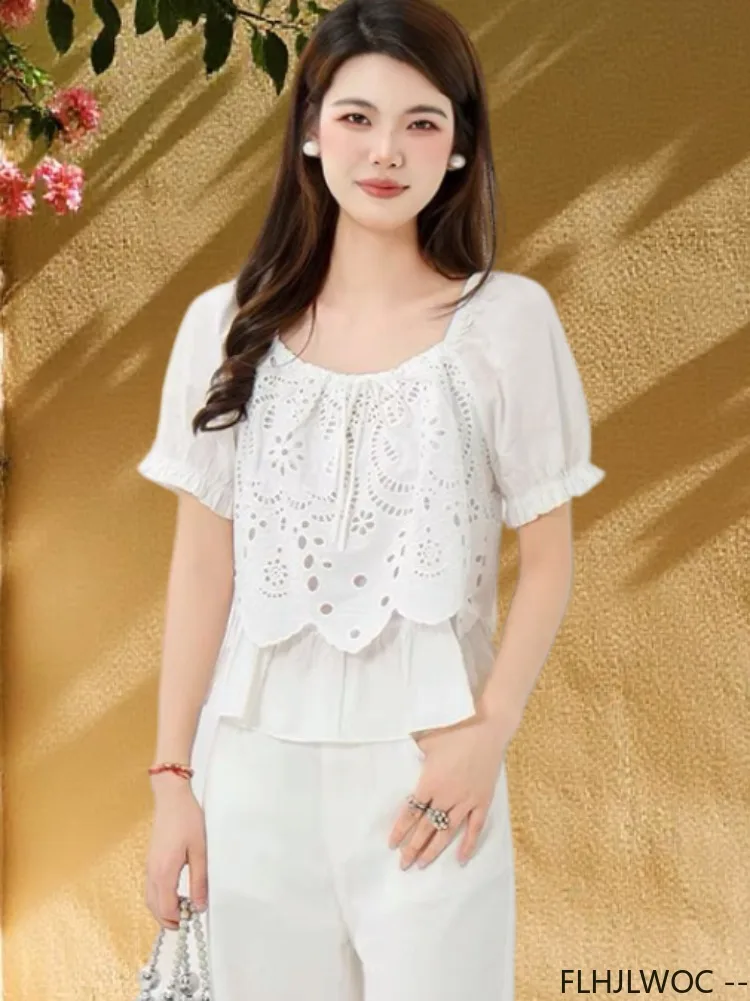 

Cute Retro Vintage Ruffles Lace-Up Bow Tie Top 2025 Summer Sweet Japan Girls Preppy Style Women Tops White Lace Short Shirts