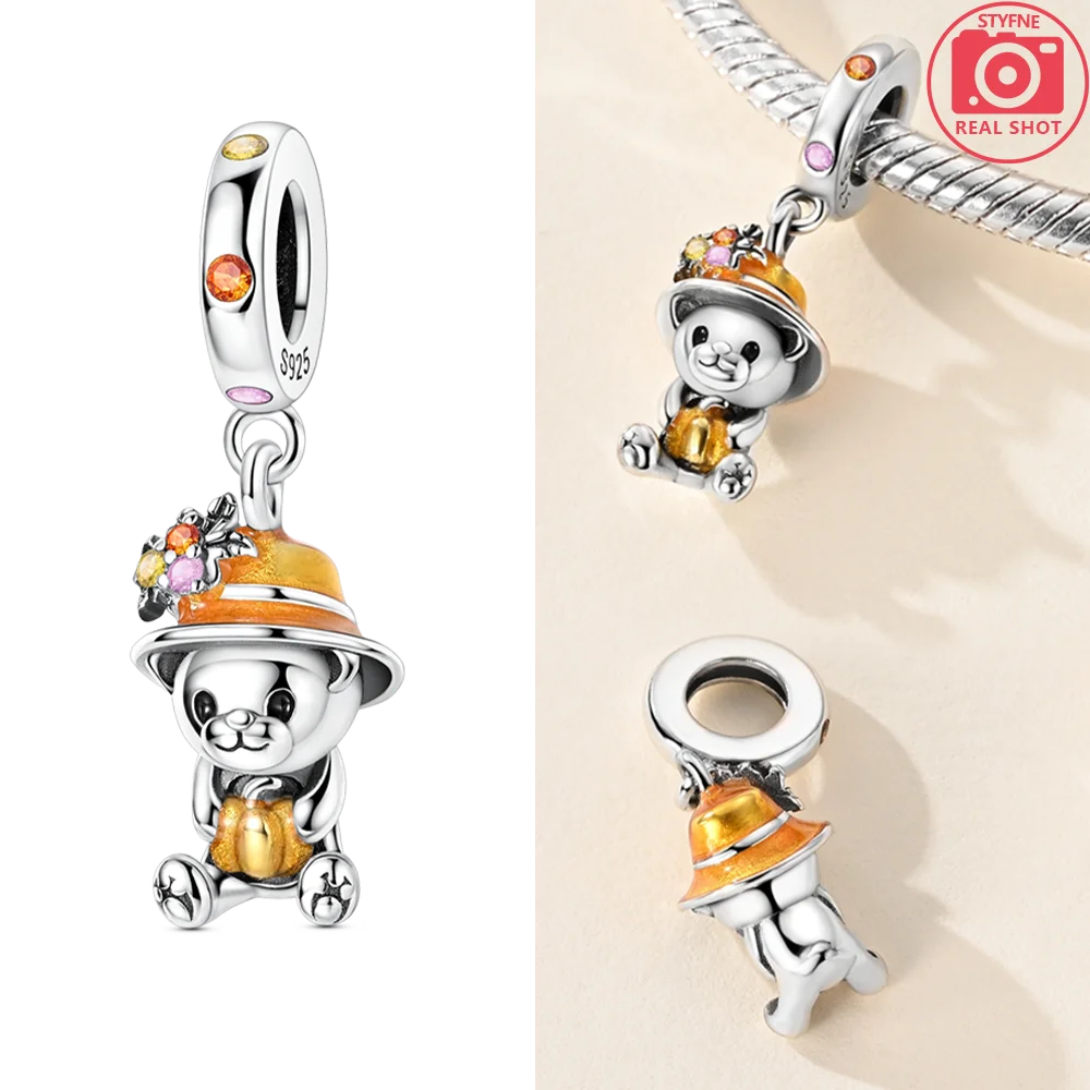 Compass Bear Owl Dress Camera Original Charms Silver Plated Beads Fit Bracelets Bag Keychain Charms DIY Women Gift Accessory view 3