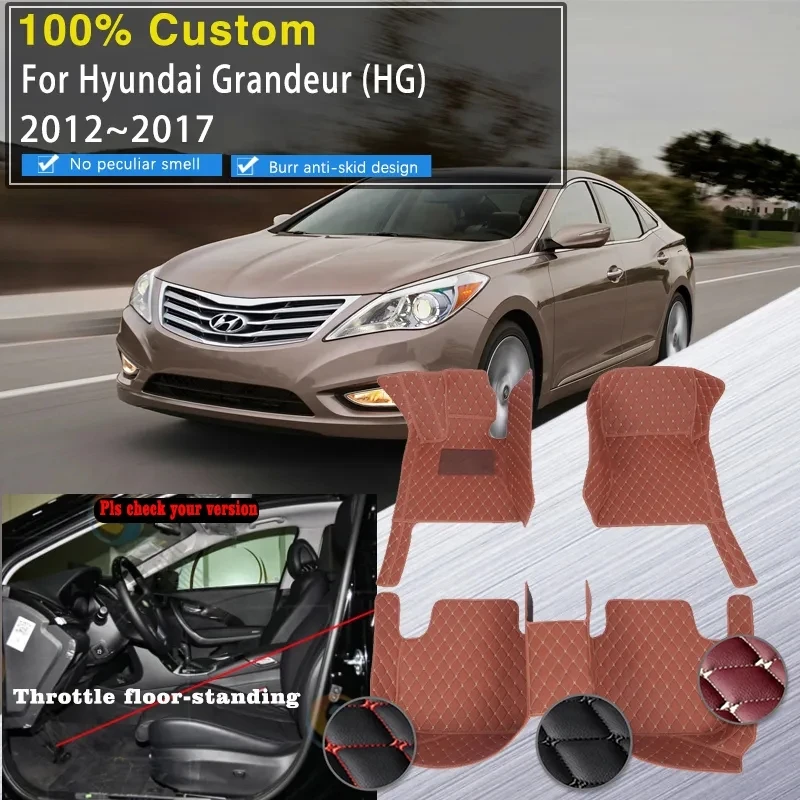 Car Floor Mat For Hyundai Grandeur Azera HG 2012 2013 2014 2015 2016 2017 Waterproof Pad Car Mats Foot Covers Car Accessories