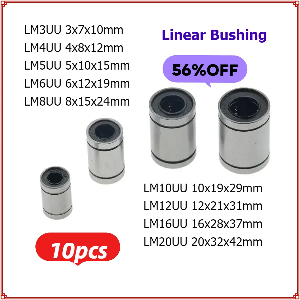 10Pcs LM6UU Cnc Bea…