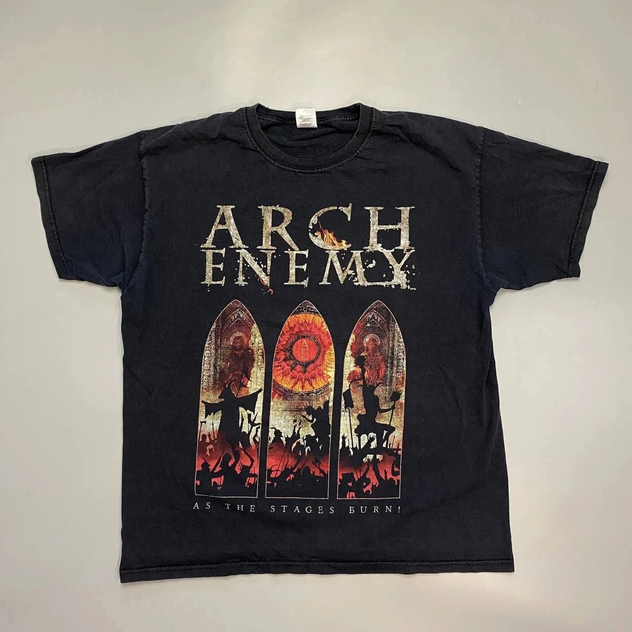 Camiseta de la banda de metal Arch Enemy As The Stages Burn, ropa negra para hombre