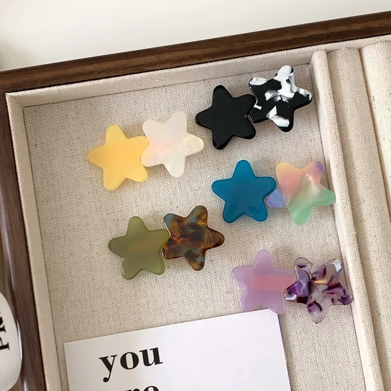 

Заколка для волос Star с пентаграммой из уксусной кислоты, зажим для лба, зажим-Утконос, боковой зажим, головной убор, зажим для волос gemini