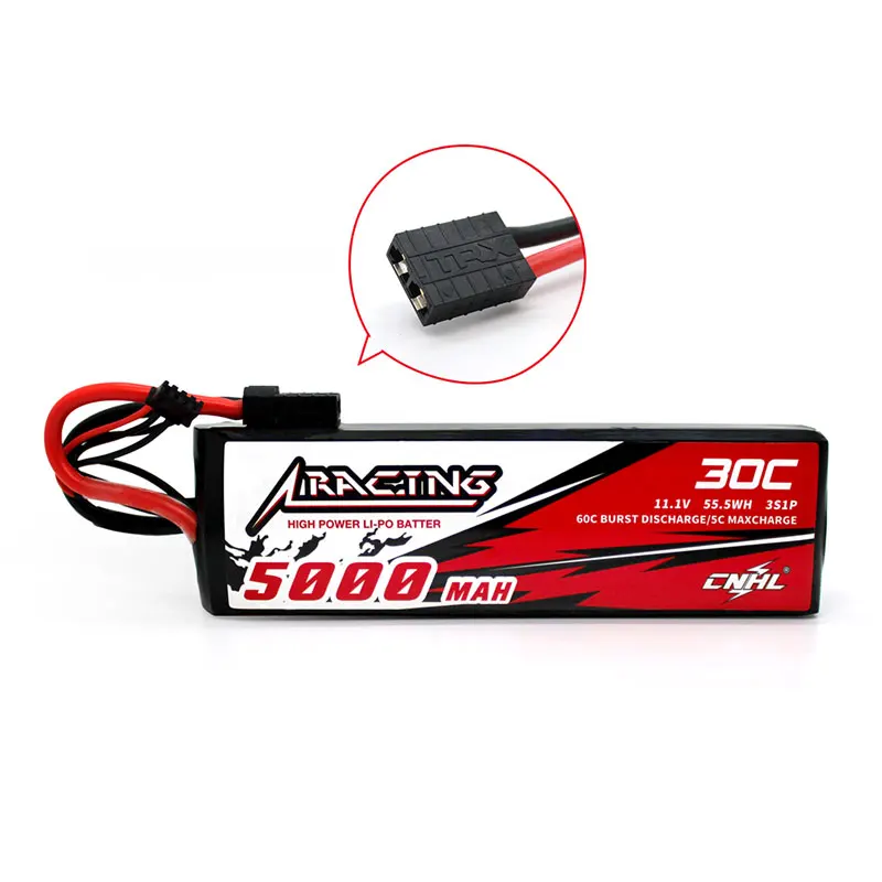 Cnhl 11.1v 5000mah 3s 30c Lipo Battery with Traxxas Trx Plug  for RC Car