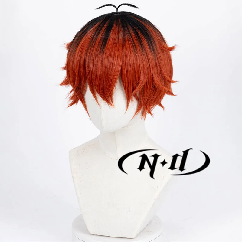 ND Stark Cosplay Wigs Anime Frieren: Beyond Journey\'s End Stark Red Black Roots Cosplay Hair Wigs for Comic Con Coser Halloween