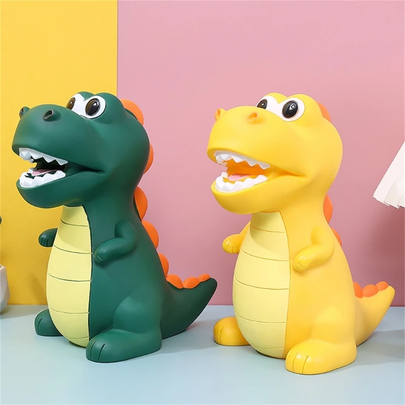 Tirelire dinosaure dessin animé, boîte rangement pièces monnaie, cadeau d'anniversaire, décorations pour maison