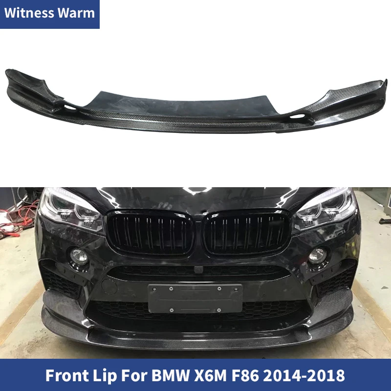 Pour BMW F86 X6M, lèvre avant en fibre de carbone, spoiler de pare-chocs X6M, séparateur de pare-chocs, 2014-2018