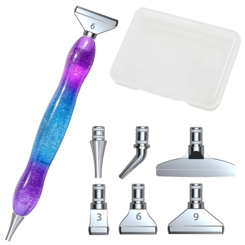 7Pcs/Set Diamond Painting Pen Eco-friendly Alloy Replacement Pen Heads Multi Placers Point Drill Pens DIY Resin Diamond Pen