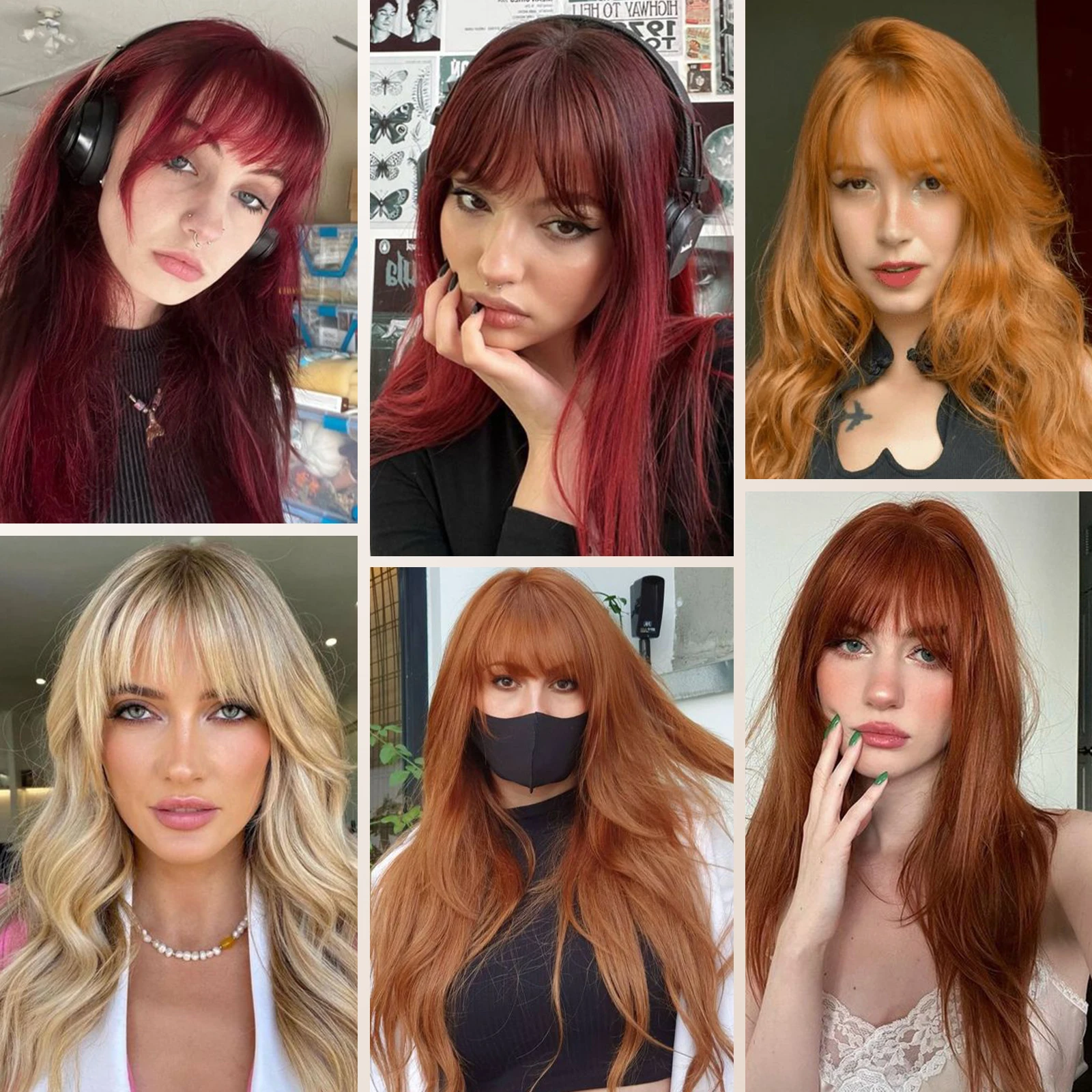 Burgundowy klips w grzywce 100% prawdziwe ludzkie włosy Klips do włosów dla kobiet Faux Bangs Clip in Hair Extensions do codziennego użytku