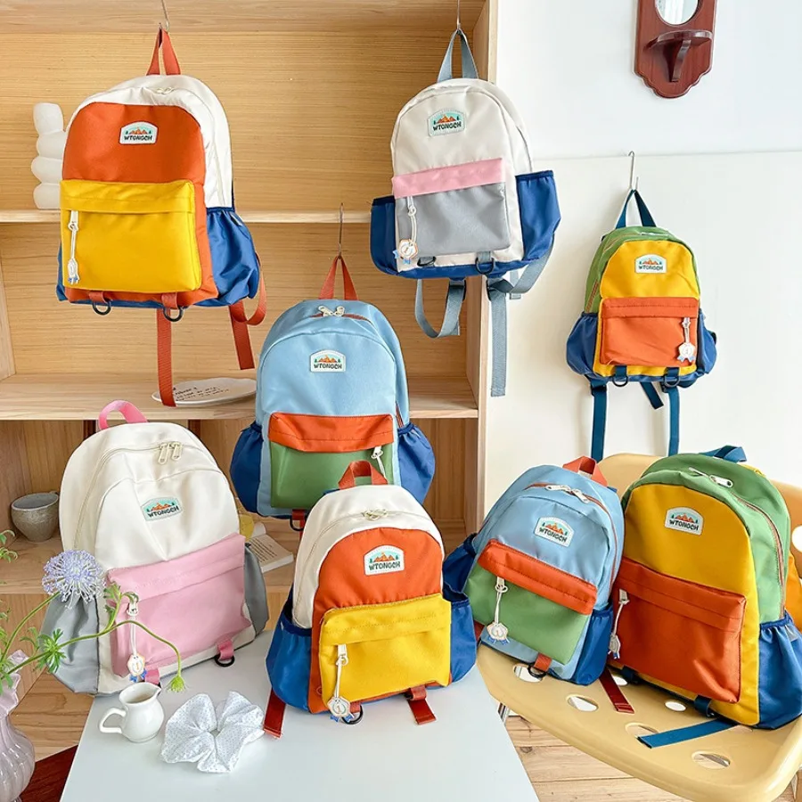 

【Spot goods】Large-capacity children's backpack color collision bag boys and girls student bag kindergarten schoolbag children's
