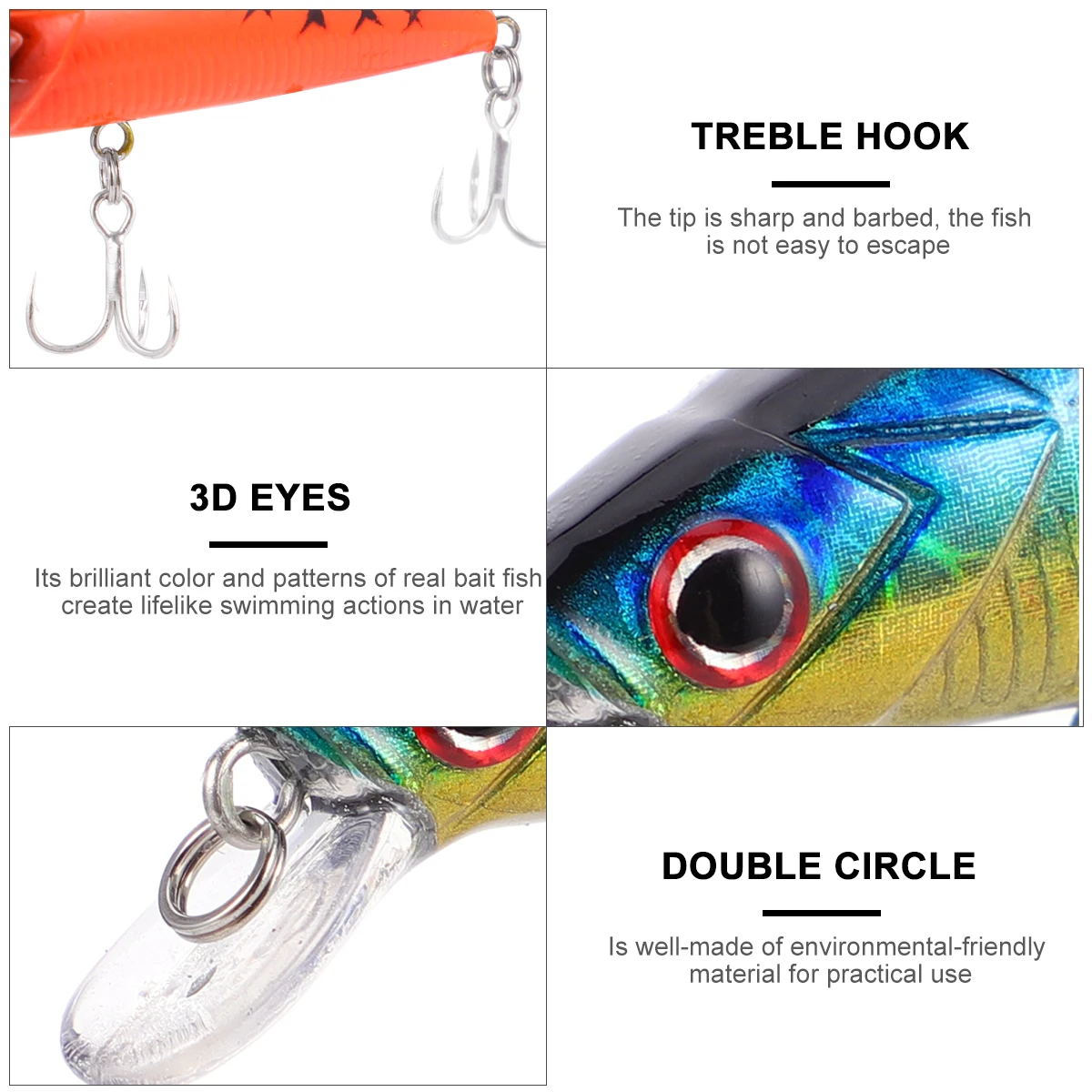 

5Pcs Sinking Blood Groove Hook Hard Bionic Artificial Lifelike Fishing Lures Artificial Hard Baits Swim Baits