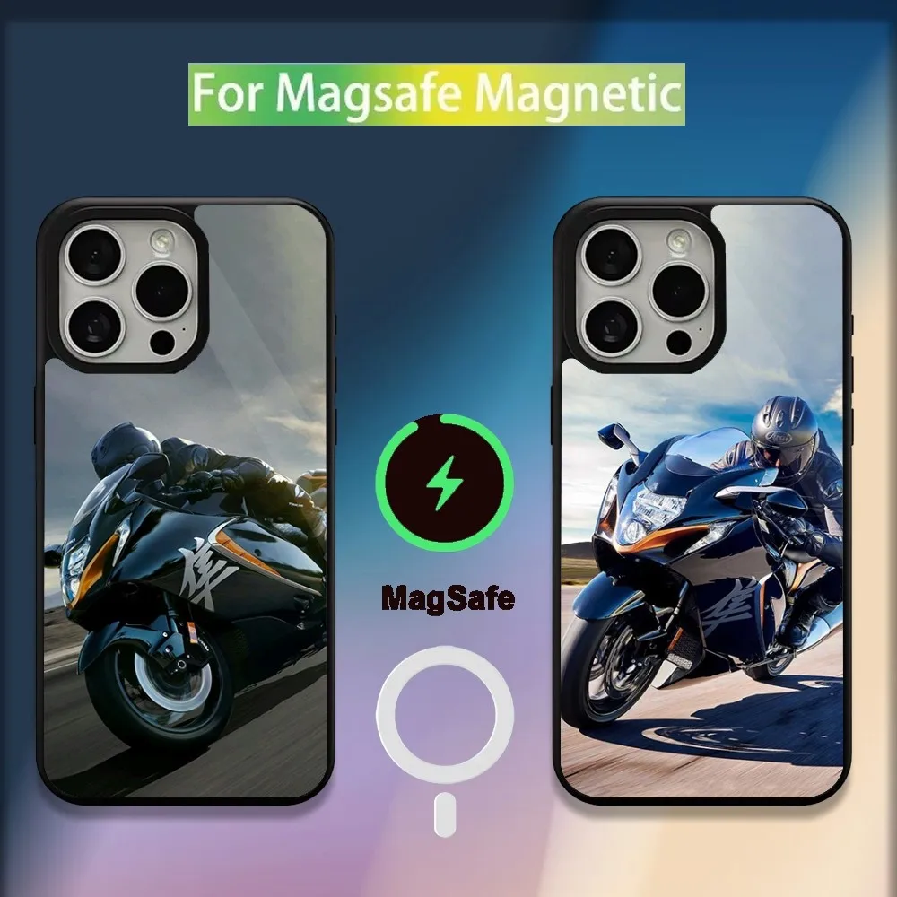 S-Suzuki Hayabusa GSX 1300 R Bike Phone Case For iPhone 16,15,14,13,12,11,Plus,Pro,Max,Mini Magsafe Magnetic Wireless Charging