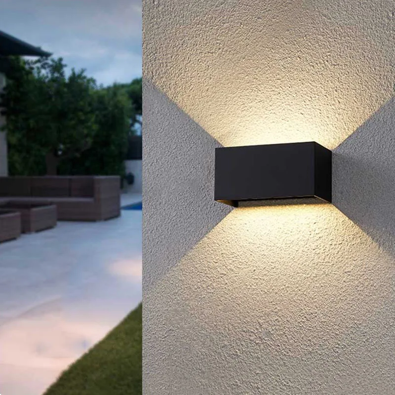 LED Wall Light Indoor/Outdoor, 12W Up And Down Adjustable Wall Light, 3000K Warm White Outdoor Light, IP65 Waterproof Wall Light