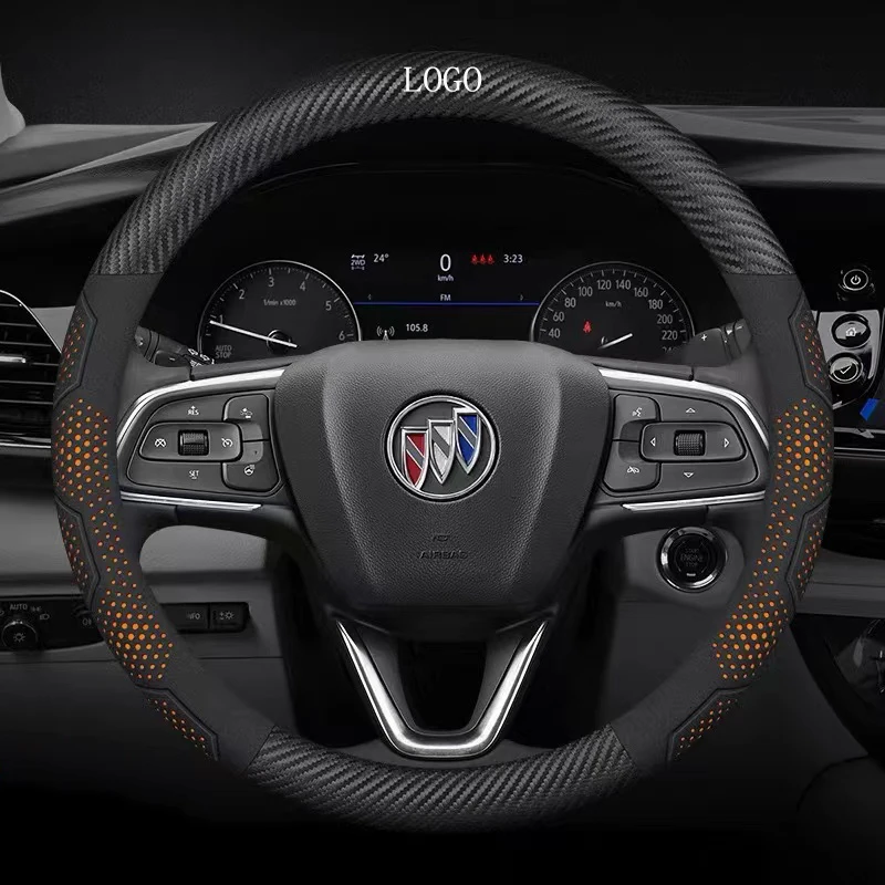 Car Carbon fiber Suede Car Steering Wheel Cover For Buick Regal Excelle Envision Allure Encore Enclave Lesabre GL8 GL6 LaCrosse