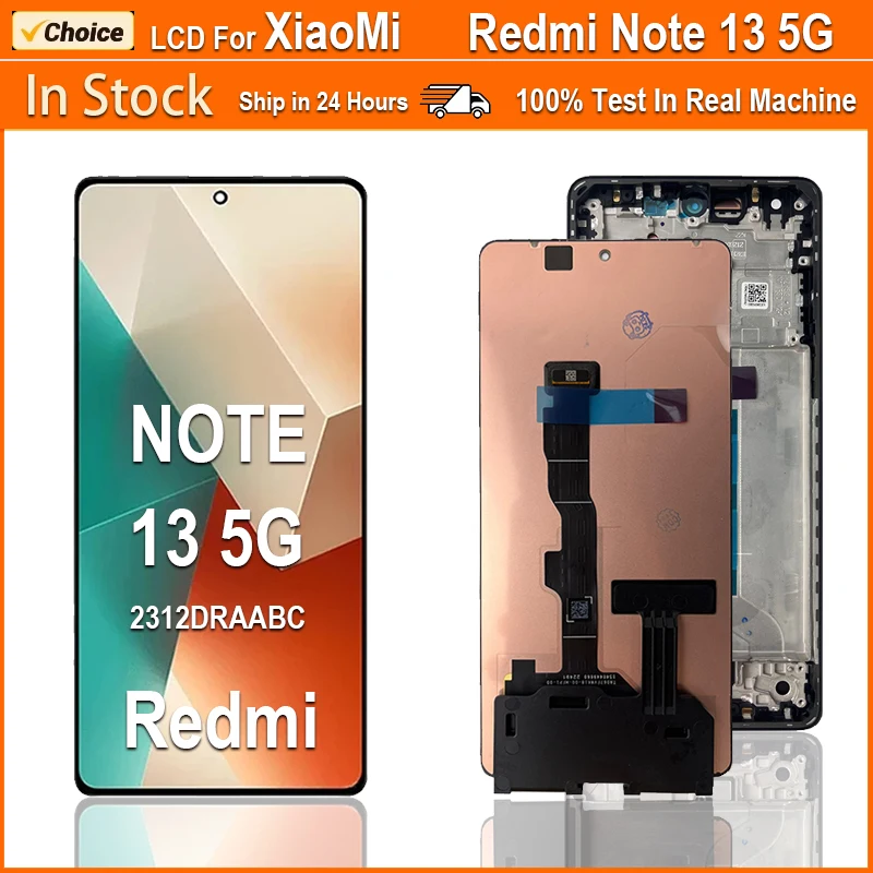 6.67'' AMOLED LCD For Xiaomi Redmi Note 13 5G LCD Touch Screen Digitizer Assembly For Redmi Note 13 5G LCD 2312DRAABC Display