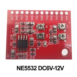 NE5532 TDA1308 2-Way Mono Audio Signal Input Mixing Board Mixer Mixed Module For Microphone Voice Sound DC 3V-12V