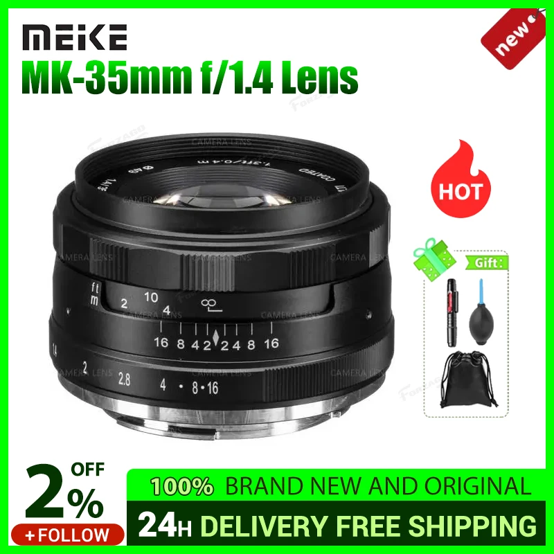 Meike MK-35mm F/1.4 렌즈 다층 나노 코팅, 마이크로 4/3 후지필름 X 소니 E, 캐논 Ef-M용